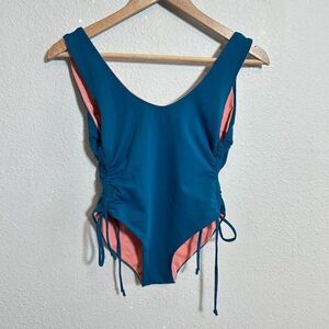 Strange Bikinis Reversible One Piece Swimsuit S Blue Pink